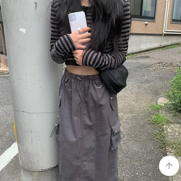 빈티지 카고 포켓 롱 스커트 vintage long skirt