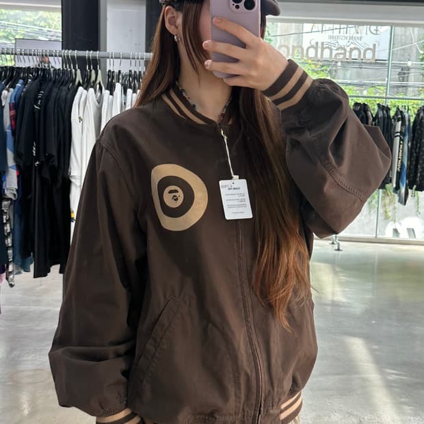베이프 투웨이 바시티 봄버 자켓