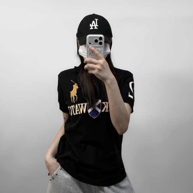 폴로 랄프로렌 빅 포니 자수 블랙와치 카라티 블랙