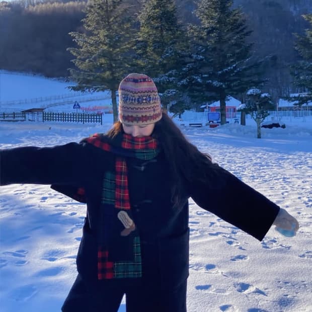 새제품) 폴로 메리노 울 노르딕 비니 메이비베이비 한얼 착용