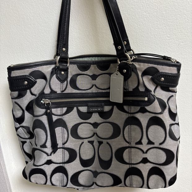 코치 블랙실버 가방 토트백