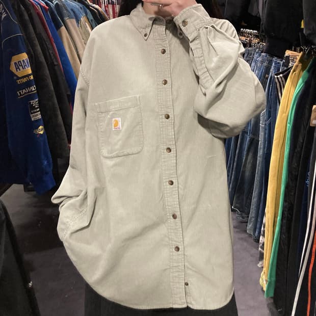 [IM] 칼하트 코듀로이 긴팔셔츠 라이트그레이