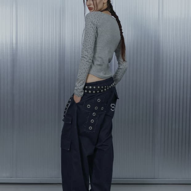 셋업이엑스이 CROSS MULTI CARGO PANTS NAVY