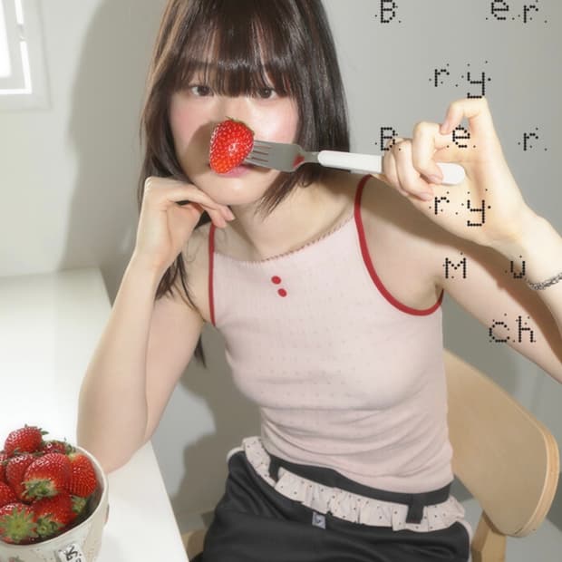 노피셜노피스 리본 슬리브리스 탑 티셔츠