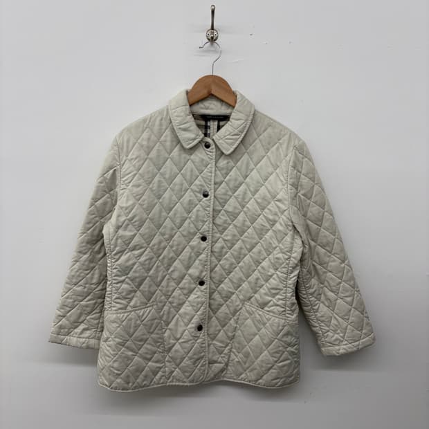 버버리 퀼팅 자켓 아이보리 여/M