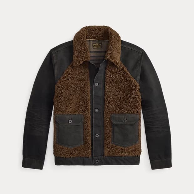 RRL 플리스 패널 캔버스 재킷 L 