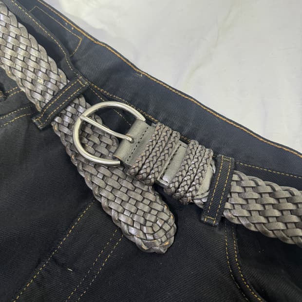 빈티지 위빙 레더 벨트