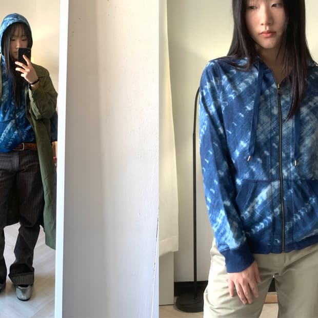 [LRL RALPH LAUREN] indigo washed hoodie