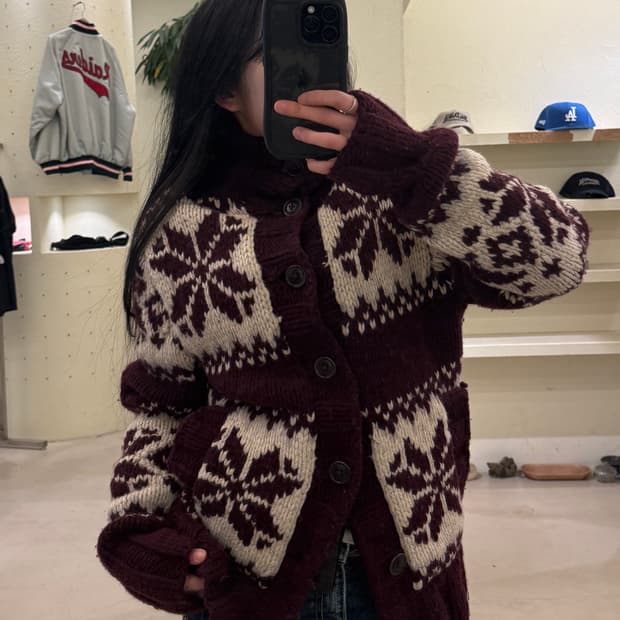 빈티지 패턴 스웨터 가디건 U86
