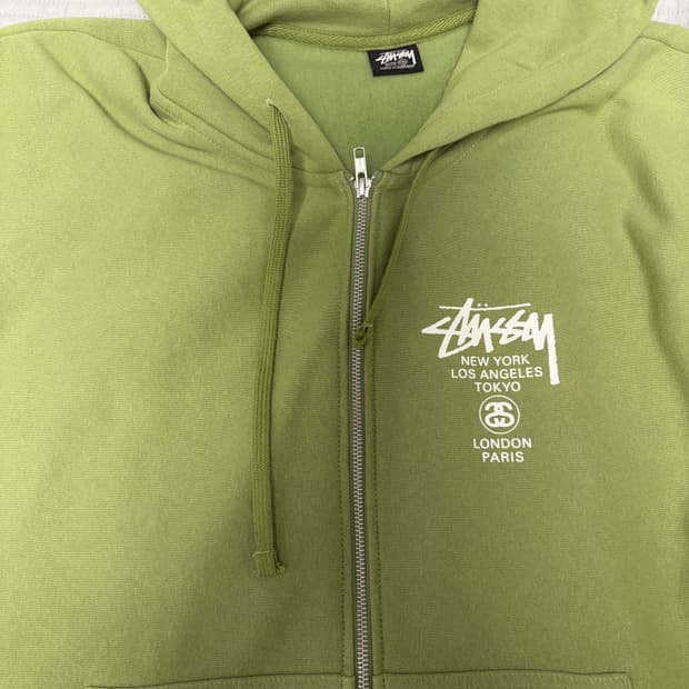 스투시 월드투어 후드집업 모스 2023