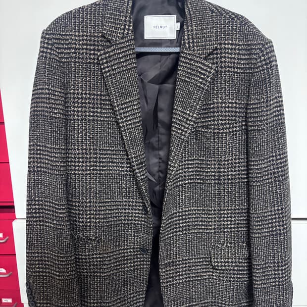 헬무트 체크 블레이저 자켓 L사이즈 남성 울 자켓