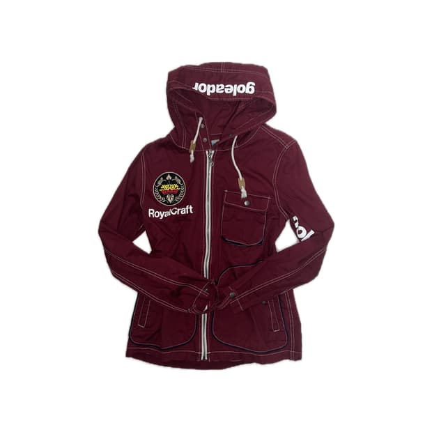 빈티지 슬림핏 후드집업 버건디 딥레드