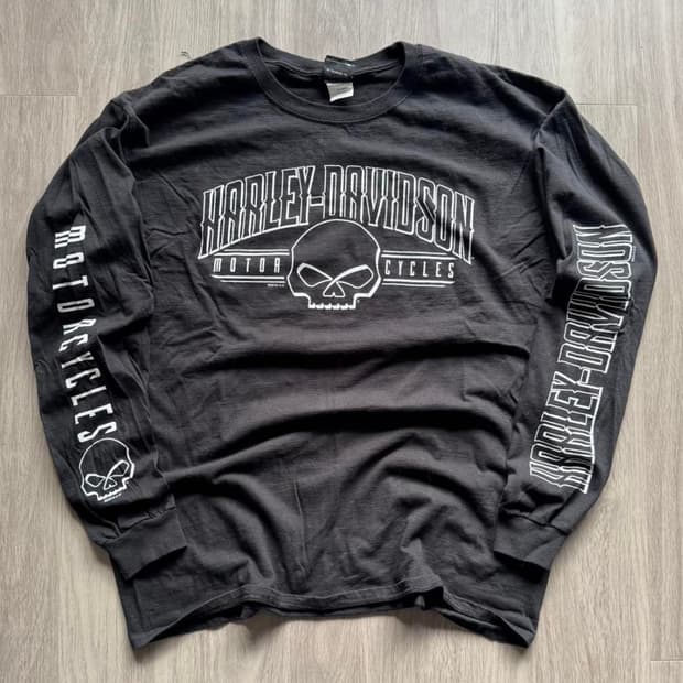 빈티지 Harley Davidson 긴팔티셔츠 XL