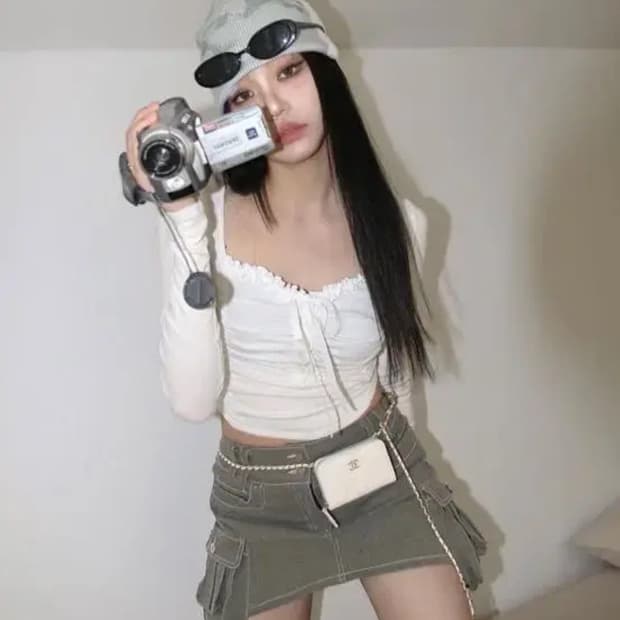 드라이로즈 빈티지 카고 스커트