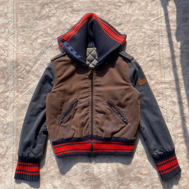 Reibous Jeans Y2K Corduroy Bomber Jacket