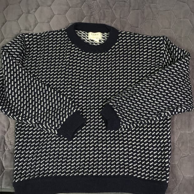 엘엘빈 80s 90s 버드아이 니트 블랙 xl