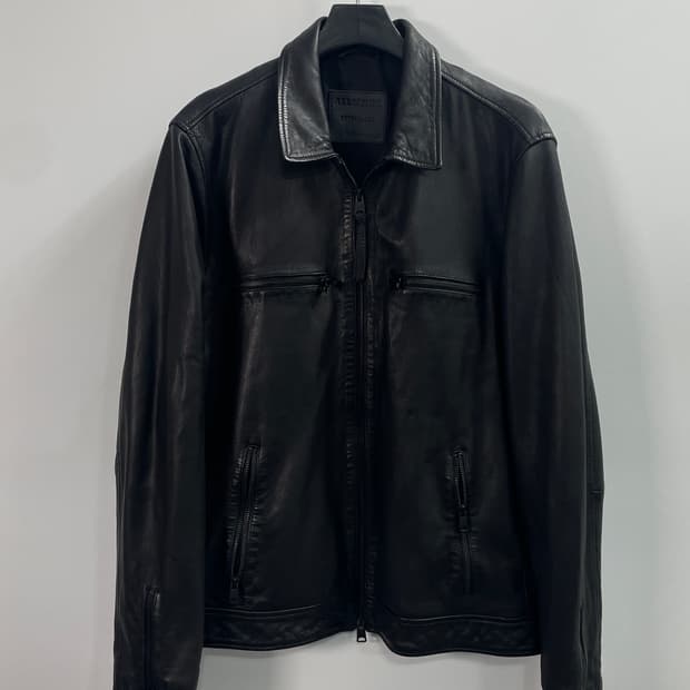 올세인츠 블랙 리얼레더 라이더 자켓 (on.659)  