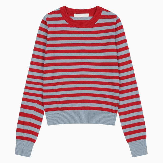 오헤시오 니트 CASHMERE STRIPE KNIT, BLUE RED