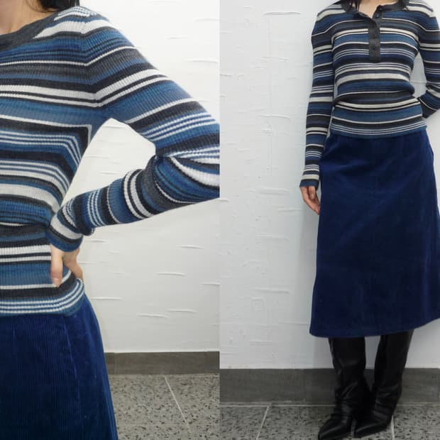 Greyblue stripe knit