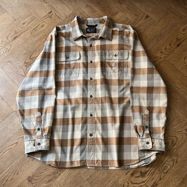 [2XL]칼하트 USA 2포켓 버팔로 체크 플란넬 워크 셔츠