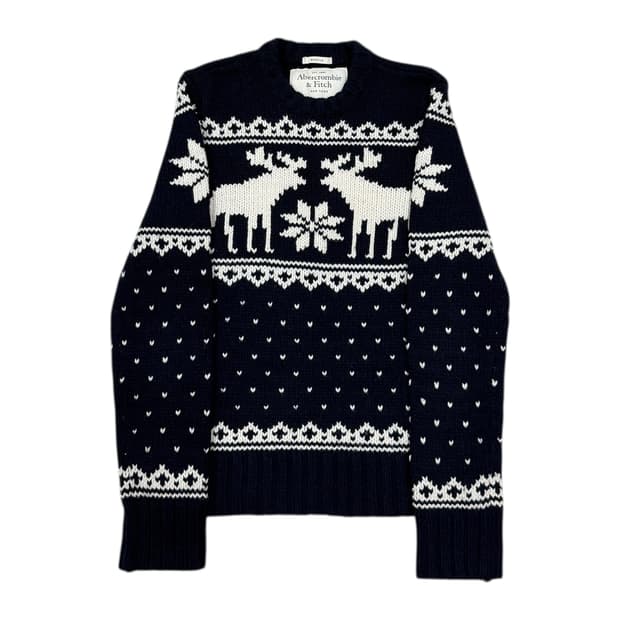 아베크롬비 빈티지 Y2K 코위찬 노르딕 니트 네이비 S