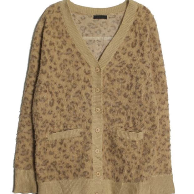 갸루 레오파드 가디건