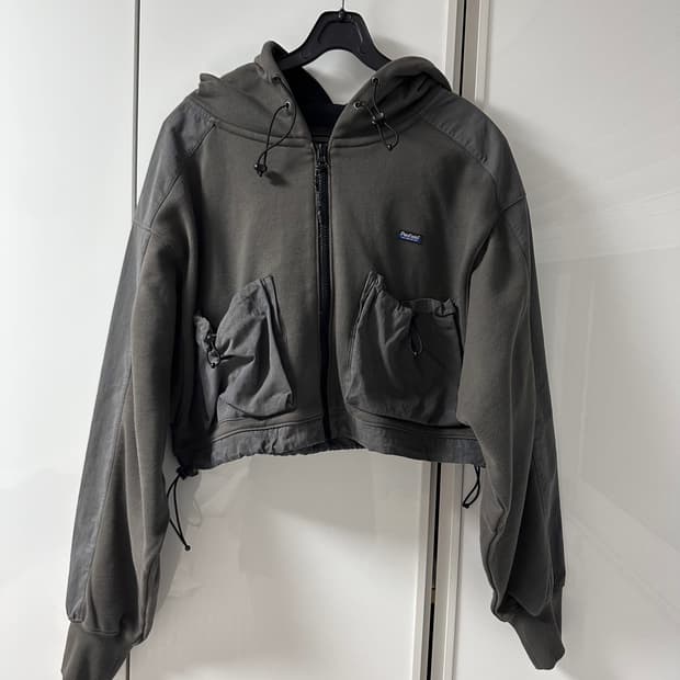 펜필드 크롭 포켓 후드집업