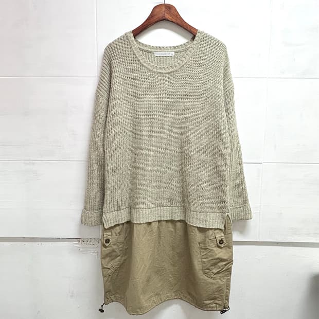 니트 벌룬 펌킨 치마 원피스 (JPN)