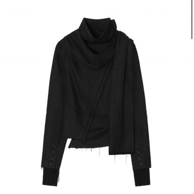 Asym Scarf Jacket [BK Linen] (2 sizes)