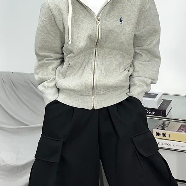 폴로 랄프로렌 그레이 후드집업 L