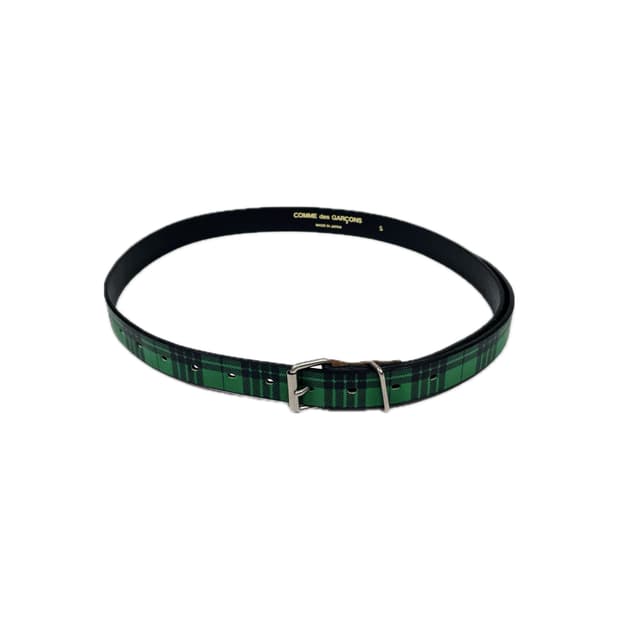 꼼데가르송 체크 패턴 벨트