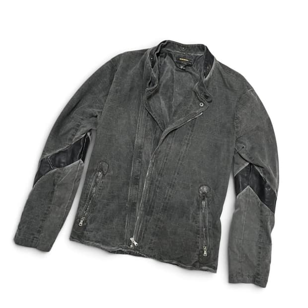 Leather panel denim rider jk
