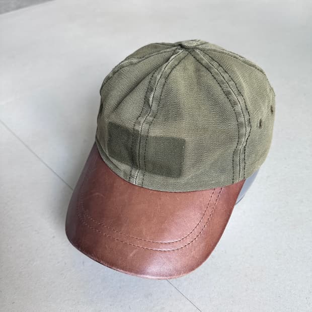 80s 바나나리퍼블릭 MADE IN USA 캔버스 가죽챙 볼캡