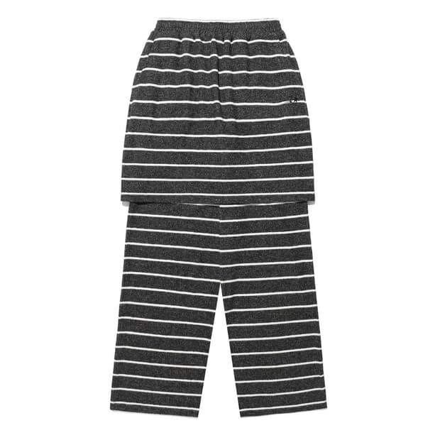 나이스고스트클럽 stripe layered skirt pants (챠콜)