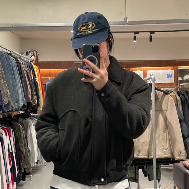 빈티지 오버핏 투웨이 누빔 자켓  