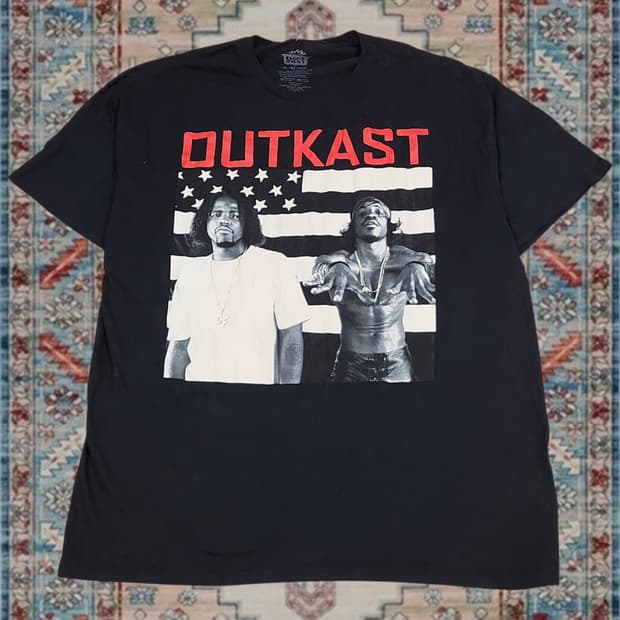 아웃캐스트 Outkast 레트로 힙합 그래픽 티셔츠 블랙 XL