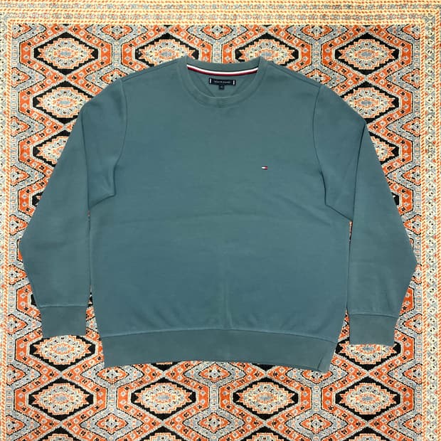 타미힐피거 청록 맨투맨 남성XL