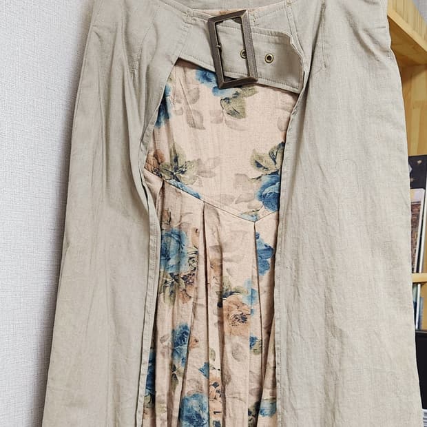 빈티지 플로랄 버클 스커트