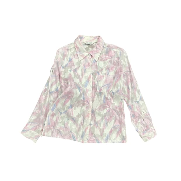 Pink See-Through Embroidery Detail Shirt