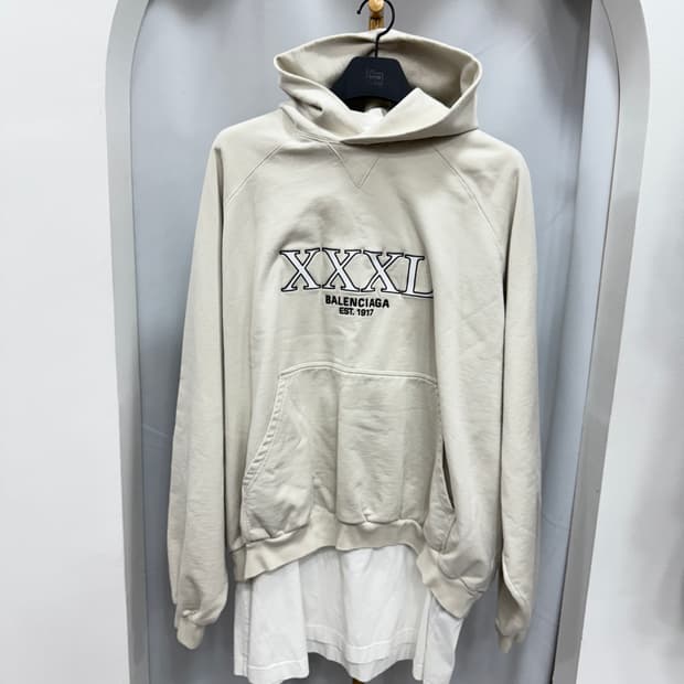 발렌시아가 XXXL 런웨이 레이어드 후드티 2사이즈 