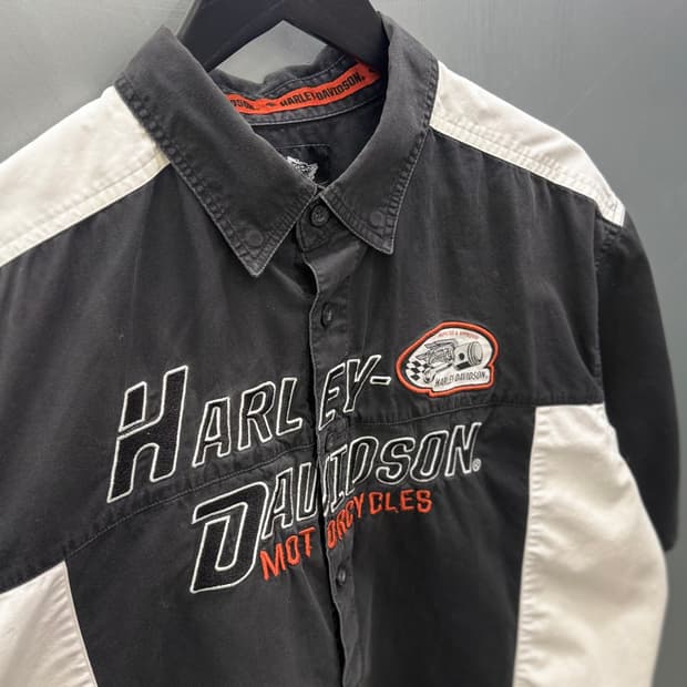 Harley-Davidson 할리데이비슨 자수패치 라이딩 반팔 셔츠