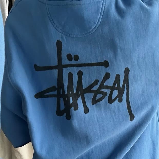 스투시 후드 L 블루