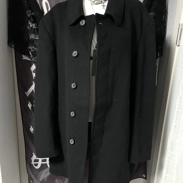 로렌 랄프로렌 울 혼방 빈티지 발마칸 하프코트 블랙 유니섹스꼼데요지캐피탈