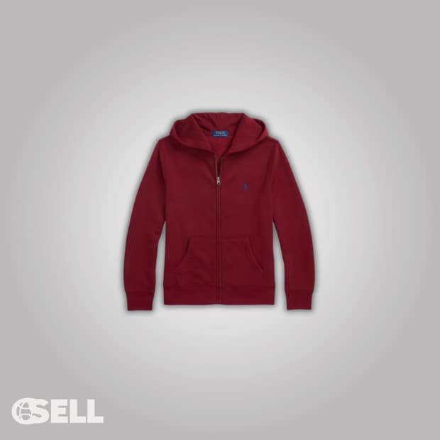 폴로 버건디 후드집업 셋업