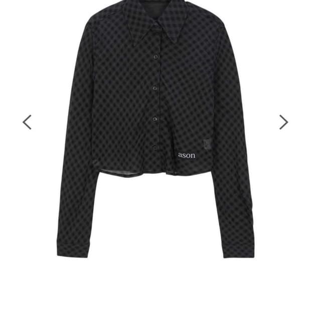 애즈온 MARTINI SEE-THROUGH SHIRT BLACK