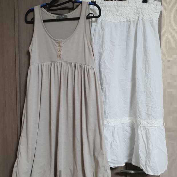 빈티지 모리걸 레이어드 코디 세트 2way 원피스