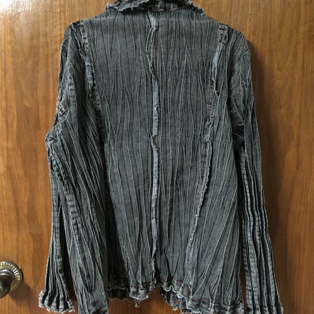 링클 워싱 데님 자켓