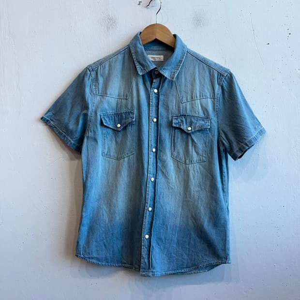 A Clothing JPN 웨스턴 반팔 데님 셔츠