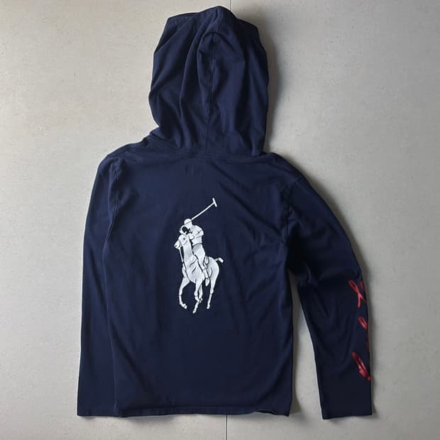 폴로 면 후드티