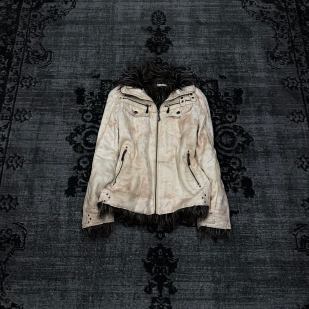 Scissors 00s vkei trimming fur jacket